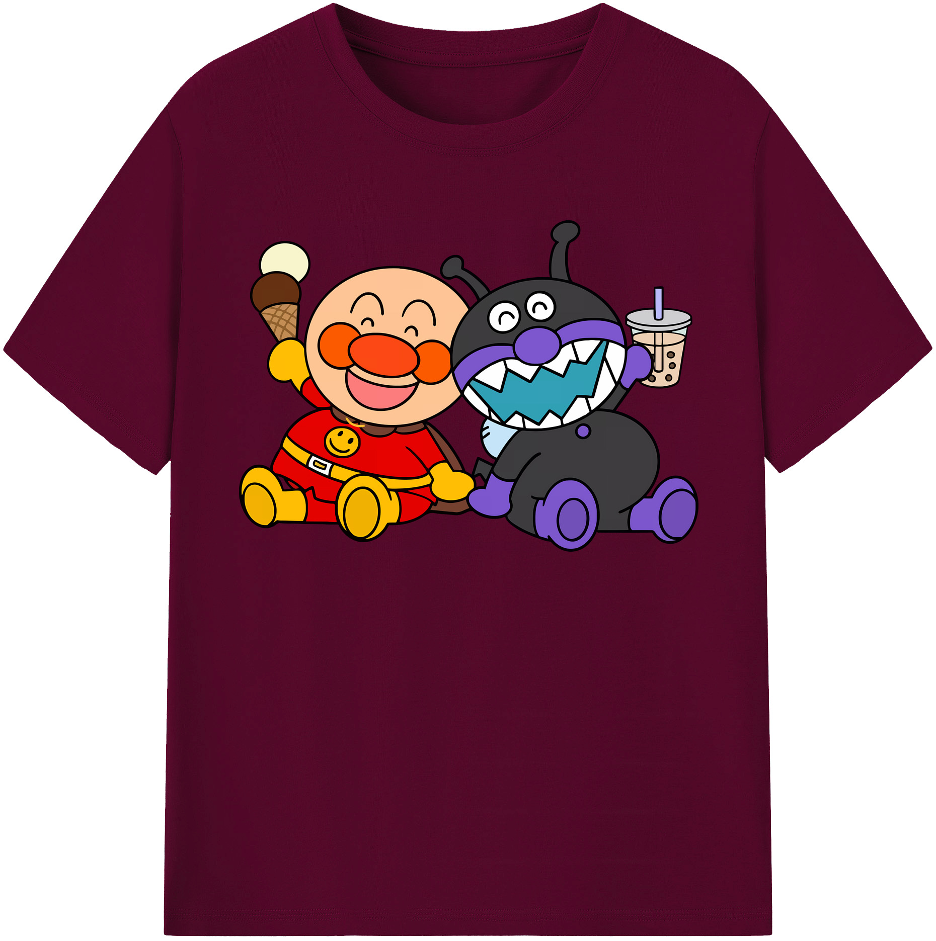 （画像用） アンパンマン Anpanman レディースカジュアルプリントTシャツ（綿100％）